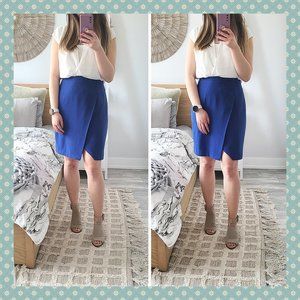 Forever‎ 21 Blue Wrap Pencil Skirt